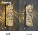 Axyaa Sparkling Crystal LED Wall Lamp in Gold/Chrome for Living Room, Bedroom, Study Hallway
