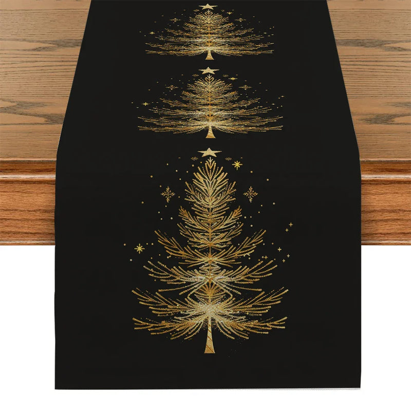 Golden Stars Table Runner - Rustic Wedding Party Decor by Axyaa