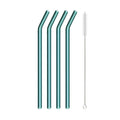 Axyaa Green Glass Straws - Reusable High Borosilicate Smoothie Cocktail Milkshake Straw