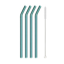 Axyaa Green Glass Straws - Reusable High Borosilicate Smoothie Cocktail Milkshake Straw