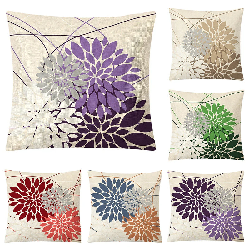 Axyaa Hydrangea Dandelion Cushion Cover: Home Car Sofa Decor Pillow Case