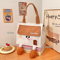 Axyaa Lunch Box Storage Bag: Insulated Hand-Held Office Bento Bag with Large Capacity