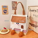 Axyaa Lunch Box Storage Bag: Insulated Hand-Held Office Bento Bag with Large Capacity