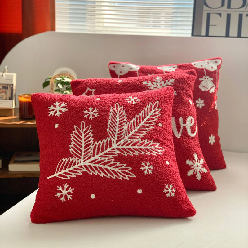 Axyaa Christmas Deer Snowflake Cushion Cover - Home Sofa Decor