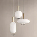 Axyaa White Glass Pendant Lamp – Elegant LED Hanging Lighting
