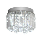 Axyaa Silvery LED Crystal Ceiling Chandelier for Home Dining Bedroom Decor