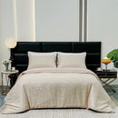 Luxurious Stain Duvet Cover Set - Silky Solid Color & Jacquard Quilt Cover - Axyaa Queen Bedlinens
