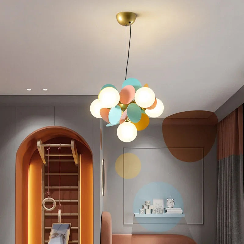 Axyaa Colourful Branch Chandelier: Modern LED Ceiling Light for Bedroom and Living Room