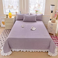 Axyaa Modal Lace Bed Cover with Star Embroidery, Summer Quilted Sheet
