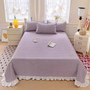 Axyaa Modal Lace Bed Cover with Star Embroidery, Summer Quilted Sheet