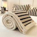 Axyaa Geometric Striped Fleece Blanket | Soft Plush Winter Throw Blanket