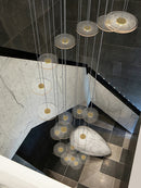 Axyaa Loft Villa LED Chandelier for Living Room - Ceiling Hanging Lamp