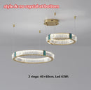 Axyaa Italian-Style Grand Villa Crystal Chandelier, Modern Minimalist Lighting Fixtures for Dining Room & Bedroom