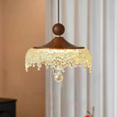 Axyaa Walnut Retro Pendant Light for Restaurant, Bedroom, Bar - LED Chandelier