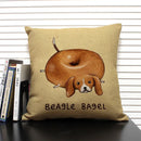 Axyaa Cartoon Animal Print 45x45cm Linen Cushion Cover - Sofa, Car, Chair Pillow Case