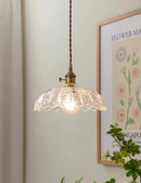 Axyaa Vintage Brass Glass Pendant Light for Kitchen Dining Bedroom