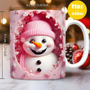Axyaa 3D Snowman Ceramic Mug 11oz - Kids Birthday & Christmas Gift Cup