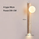 Axyaa Retro Stone Wall Lamp: Japandi Style Sconces for Living Room & Bedroom