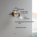 Axyaa Gold LED Crystal Glass Wall Sconce - Modern Nordic Bedroom Balcony Lamp