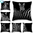Axyaa Zebra Print Polyester Cushion Cover 45X45cm for Home Decor