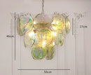 Axyaa Red & Green Glass LED Chandelier - Vintage Design Lighting Fixture