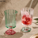Axya Flower Glass Cups: High Foot Drinkware for Juice, Wine, and More