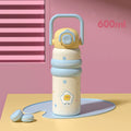 Axyaa Cartoon Vacuum Thermos Flask With Straw for Hot/Cold Drinks