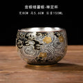 Axyaa Enamel Silver Tea Cup: High-end Chinese Kung Fu Master Ceramic Cup