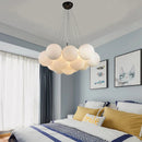 Axyaa White Bubble Glass Chandelier Ball Pendant Lamp for Home Decor