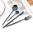 Axyaa Black Gold Cutlery Set - 36Pcs Stainless Steel Dinnerware Flatware