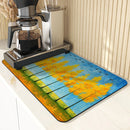 Axyaa Kitchen Drying Mat: Autumn Oil Absorbent Placemat for Cup Drying