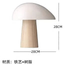 Nordic Design Wood Grain Resin Base Mushroom Table Lamp by Axyaa