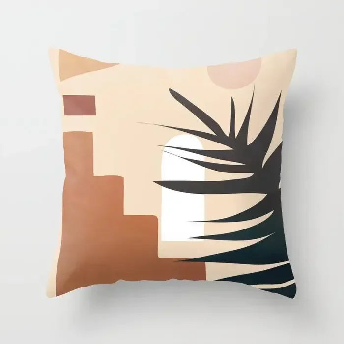 Pink Brown Geometric Pillows Case 45*45cm - Axyaa Decorative Cushions Cover
