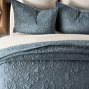 King Size Axyaa Luxury Pearl Velvet Quilt Set: Soft Paisley-Stitch Comforter with Shams