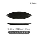 Axyaa Ceramic Dessert Plate: Solid Color Long Strip Plate