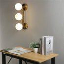 Axyaa Nordic Glass Wall Lamp Iron Plated LED Multi Head Decorative Mirror Headlight