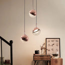 Axyaa Crystal Dora Pendant Light - Modern Round Lamp for Bedroom and TV Wall
