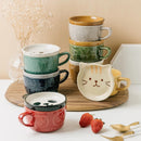 Axyaa Cartoon Animal Ceramic Coffee Cup with Lid - Kids Gift Mug Set
