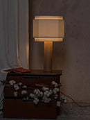 Axyaa Solid Wood Retro Table Lamp - Chinese Bedroom Living Room Wabi Sabi Style