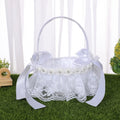 Axyaa Lace Decor Bridesmaid Flower Girl Baskets Rustic Wedding Ceremony Decor