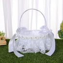 Axyaa Lace Decor Bridesmaid Flower Girl Baskets Rustic Wedding Ceremony Decor
