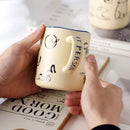 Axya 420ml Ceramic Cat & Dog Couple Mug, Microwave Safe Coffee Cup