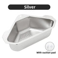 Axyaa Stainless Steel Triangle Sink Drain Basket Food Debris Filter Rack
