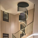 Axyaa Modern LED Chandeliers for Duplex Apartment Stair. Illuminate Living Room with Loft Style Lamp