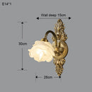 Axyaa Medieval Style Copper Wall Lamp, LED Flower Lighting for Bedroom and Living Room