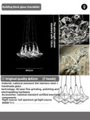 Axyaa Art Glass Villa Chandelier - French Minimalist Luxury Ceiling Lamp