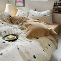 Axyaa Fresh Blue Floral Duvet Cover Set - Wrinkled Yann Bedding in Washing Cotton