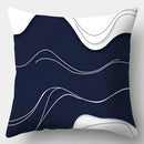 Axyaa Geometric Blue & White Pillow Covers, 17.7" Square, Contemporary Home Decor