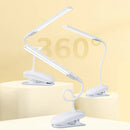 Axyaa Double-head Clip-On LED Table Lamp with Touch Control Dimmable Light