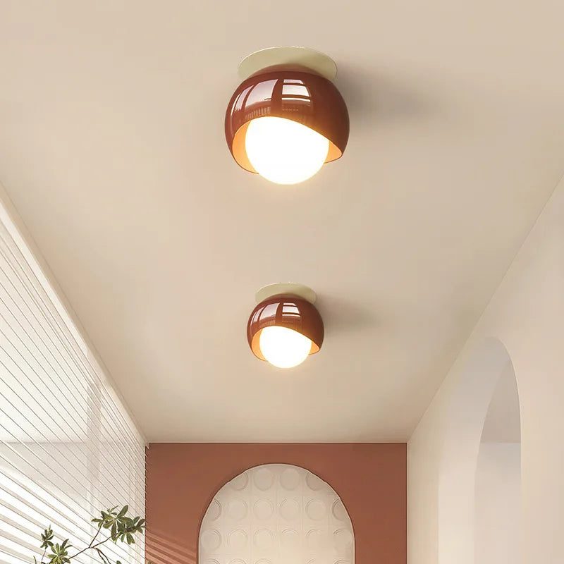 Axyaa Modern Glass Iron LED Ceiling Light for Home Aisle Restaurant Living Room Decor